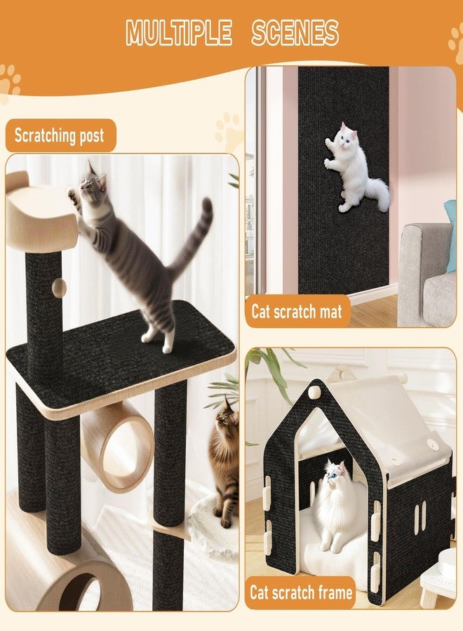 ReWallpaper Cat Scratch Mat Black Self Adhesive Trimmable Anti Scratch Furniture Protector for Sofa Wall Chair Tower Post Covering Easy to Cut Durable Cat Carpet Roll Claw Guard Pet Safe 12in x 6.5ft - Image 3